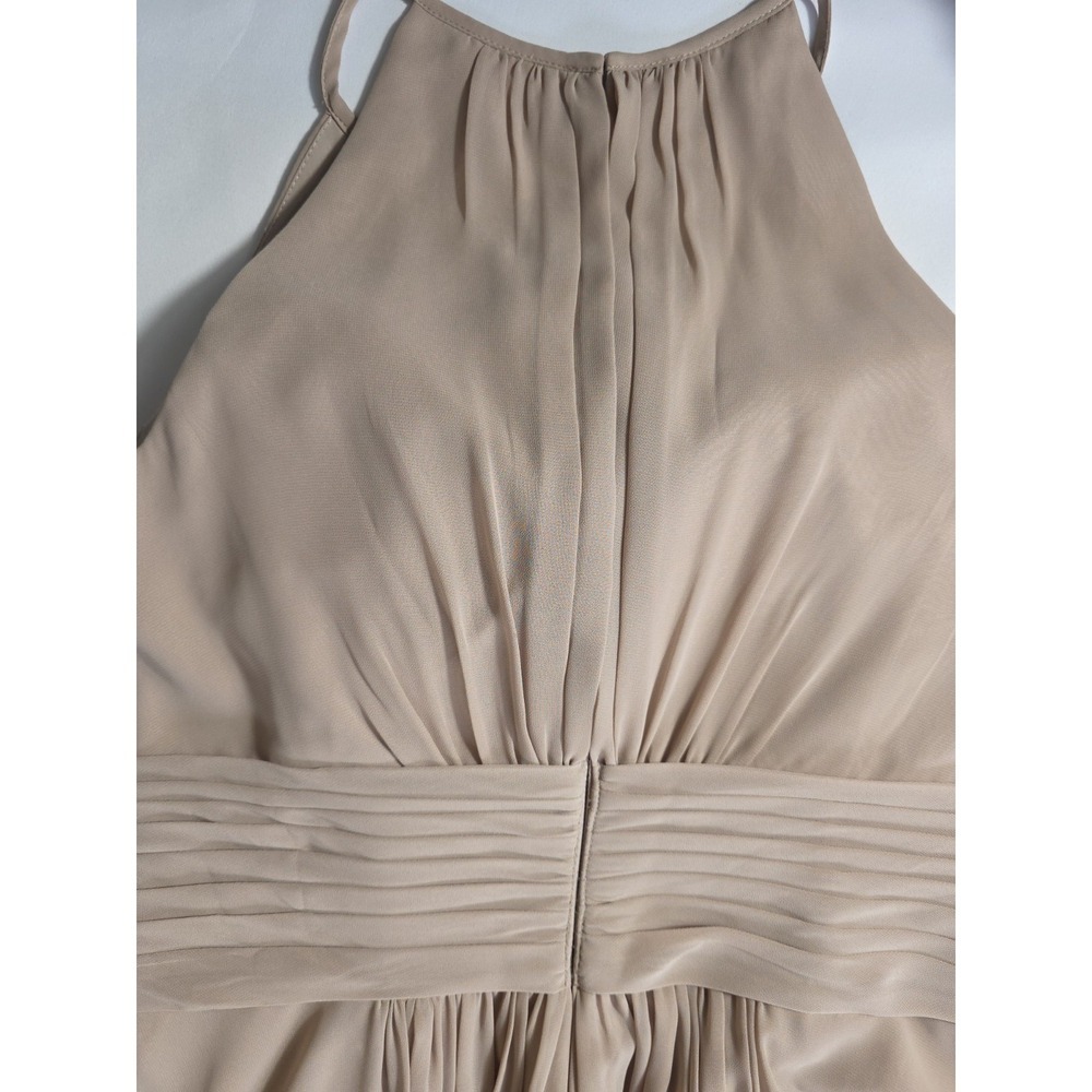 Azazie Bonnie Taupe Bridesmaid Maxi Dress A12 NWT Formal Halter Gown Prom - Picture 14 of 14